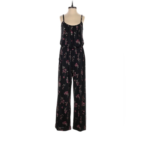 EUC XL Jumpsuit Black with floral print. - Picture 6 of 12